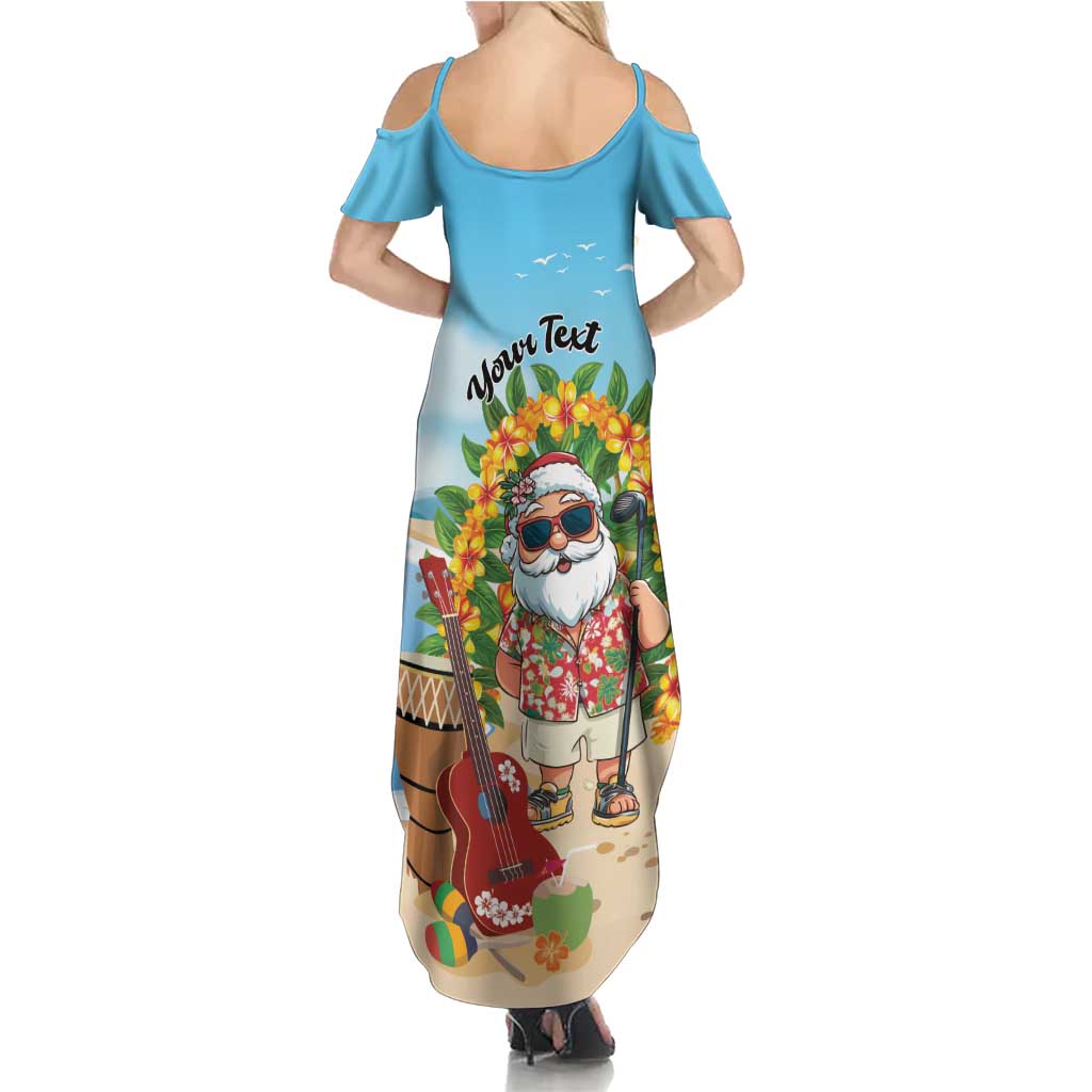 Personalized Hawaii Golf Christmas Family Matching Summer Maxi Dress and Hawaiian Shirt Mele Kalikimaka Funny Golfer Santa LT01 - Polynesian Pride