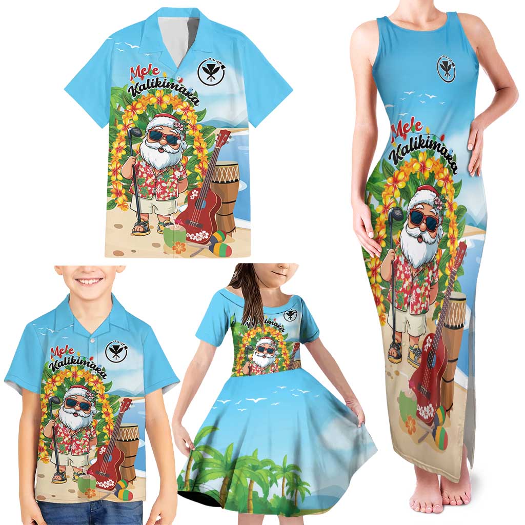 Personalized Hawaii Golf Christmas Family Matching Tank Maxi Dress and Hawaiian Shirt Mele Kalikimaka Funny Golfer Santa LT01 - Polynesian Pride