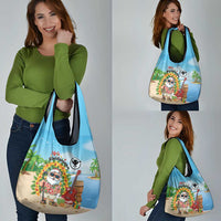 Hawaii Golf Christmas Grocery Bag Mele Kalikimaka Funny Golfer Santa - Polynesian Pride