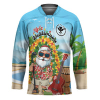 Personalized Hawaii Golf Christmas Hockey Jersey Mele Kalikimaka Funny Golfer Santa - Polynesian Pride
