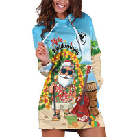 Personalized Hawaii Golf Christmas Hoodie Dress Mele Kalikimaka Funny Golfer Santa - Polynesian Pride