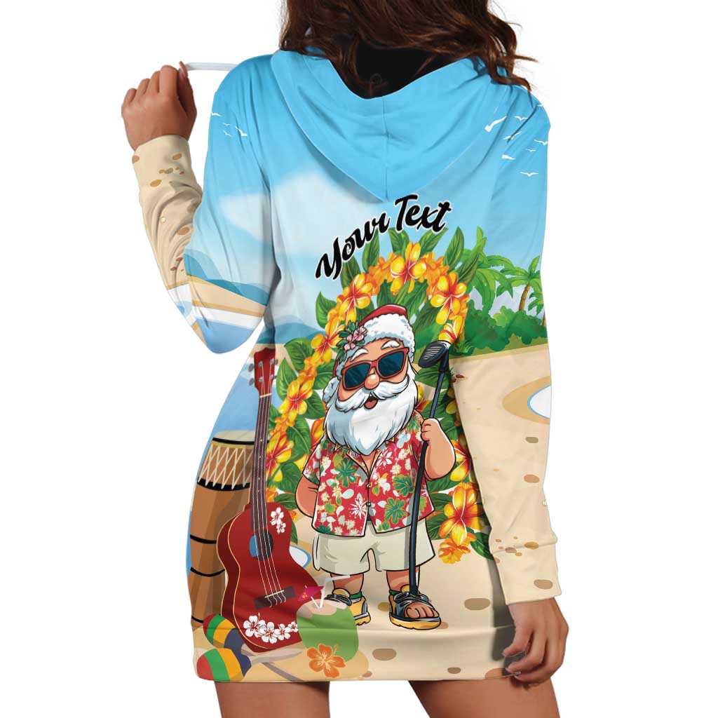 Personalized Hawaii Golf Christmas Hoodie Dress Mele Kalikimaka Funny Golfer Santa - Polynesian Pride