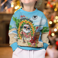 Personalized Hawaii Golf Christmas Kid Ugly Christmas Sweater Mele Kalikimaka Funny Golfer Santa - Polynesian Pride