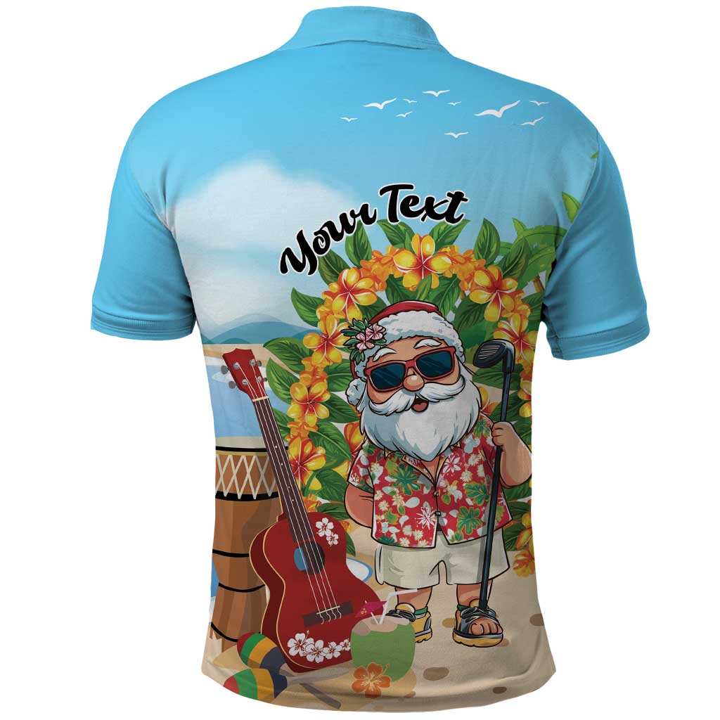 Personalized Hawaii Golf Christmas Polo Shirt Mele Kalikimaka Funny Golfer Santa - Polynesian Pride