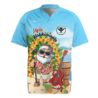 Personalized Hawaii Golf Christmas Rugby Jersey Mele Kalikimaka Funny Golfer Santa - Polynesian Pride