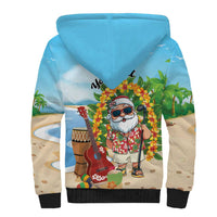 Personalized Hawaii Golf Christmas Sherpa Hoodie Mele Kalikimaka Funny Golfer Santa - Polynesian Pride