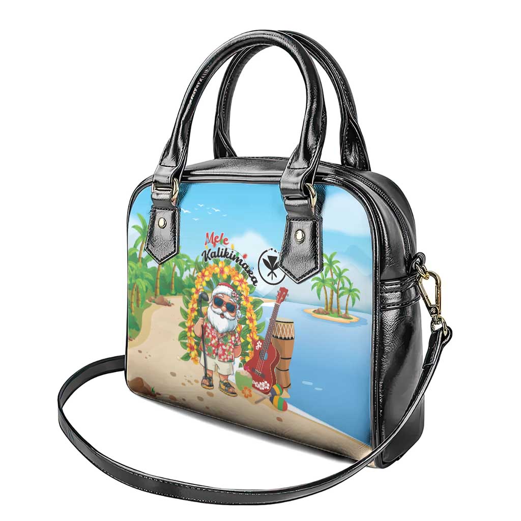 Hawaii Golf Christmas Shoulder Handbag Mele Kalikimaka Funny Golfer Santa - Polynesian Pride
