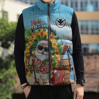 Personalized Hawaii Golf Christmas Sleeveless Puffer Jacket Mele Kalikimaka Funny Golfer Santa - Polynesian Pride