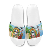 Hawaii Golf Christmas Slide Sandals Mele Kalikimaka Funny Golfer Santa - Polynesian Pride
