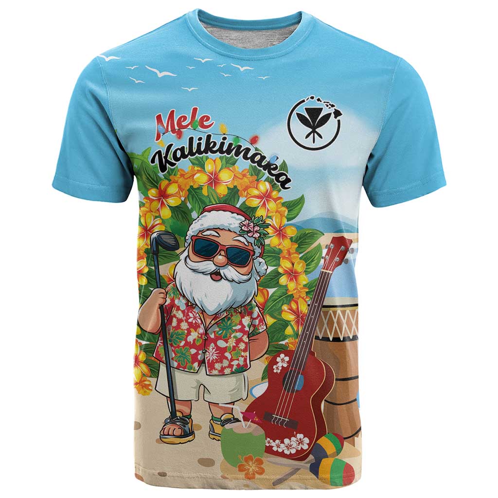 Personalized Hawaii Golf Christmas T Shirt Mele Kalikimaka Funny Golfer Santa - Polynesian Pride