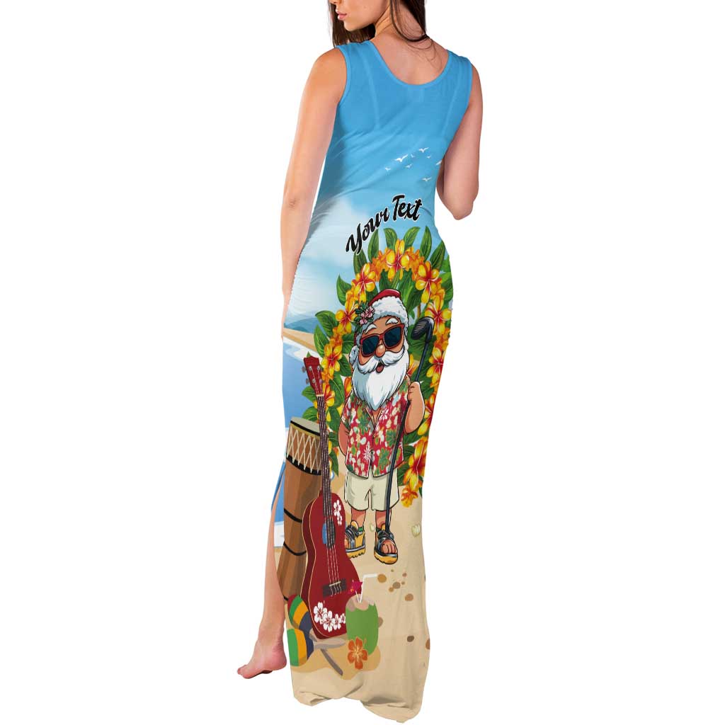 Personalized Hawaii Golf Christmas Tank Maxi Dress Mele Kalikimaka Funny Golfer Santa - Polynesian Pride