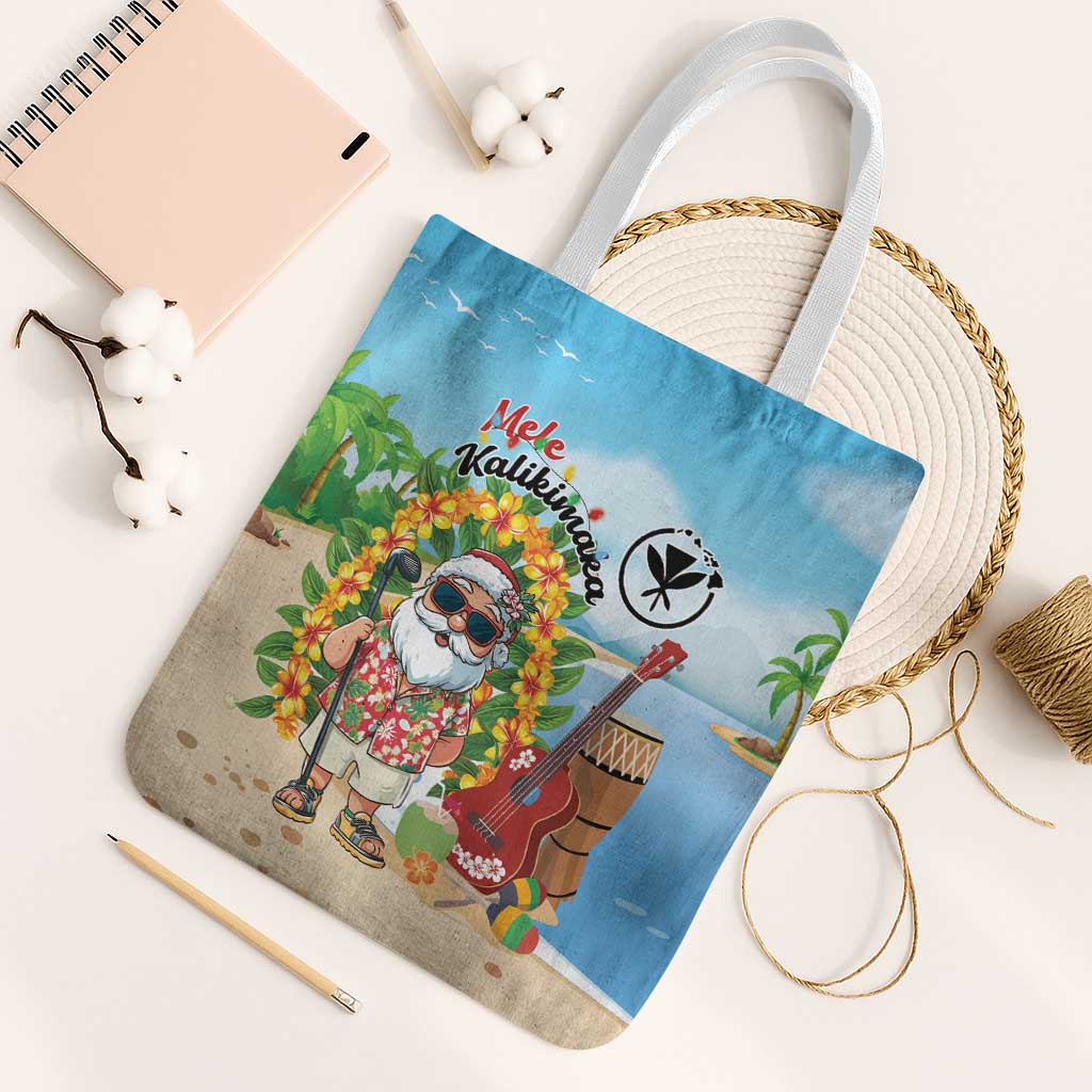 Hawaii Golf Christmas Tote Bag Mele Kalikimaka Funny Golfer Santa - Polynesian Pride