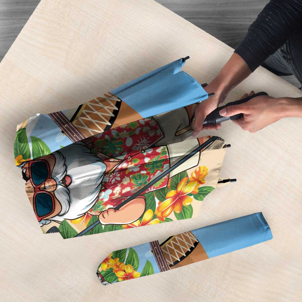 Hawaii Golf Christmas Umbrella Mele Kalikimaka Funny Golfer Santa - Polynesian Pride