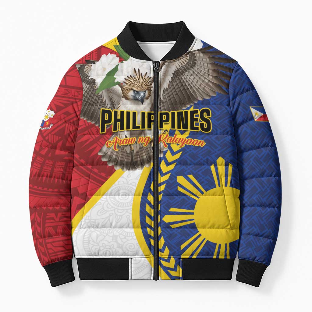 Personalized Philippines Bomber Puffer Jacket Filipino Araw ng Kalayaan