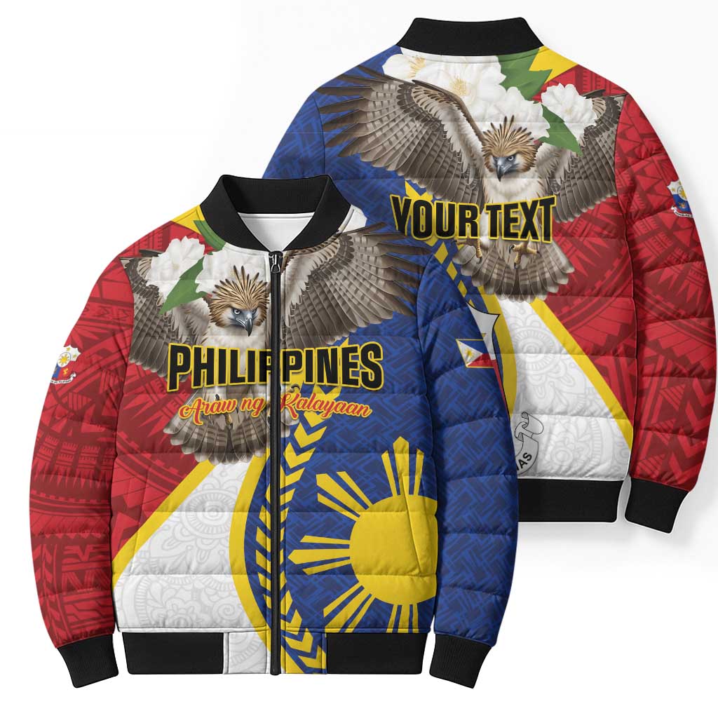 Personalized Philippines Bomber Puffer Jacket Filipino Araw ng Kalayaan