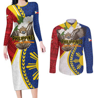Personalized Philippines Couples Matching Long Sleeve Bodycon Dress and Long Sleeve Button Shirt Filipino Araw ng Kalayaan