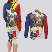 Personalized Philippines Couples Matching Long Sleeve Bodycon Dress and Long Sleeve Button Shirt Filipino Araw ng Kalayaan