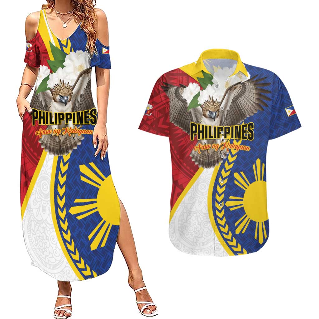 Personalized Philippines Couples Matching Summer Maxi Dress and Hawaiian Shirt Filipino Araw ng Kalayaan