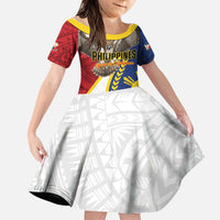 Personalized Philippines Family Matching Long Sleeve Bodycon Dress and Hawaiian Shirt Filipino Araw ng Kalayaan LT01 Daughter's Dress Multicolor - Polynesian Pride