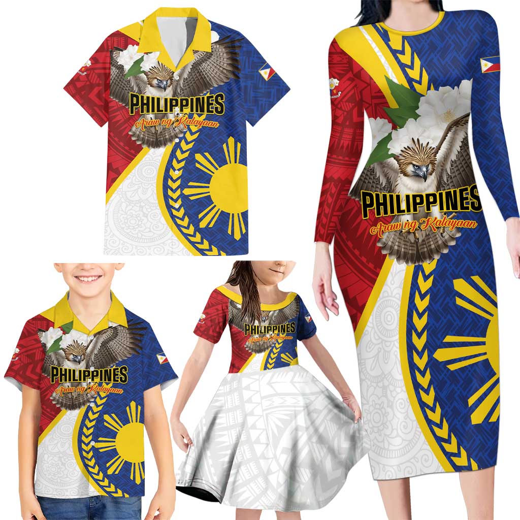Personalized Philippines Family Matching Long Sleeve Bodycon Dress and Hawaiian Shirt Filipino Araw ng Kalayaan LT01 - Polynesian Pride