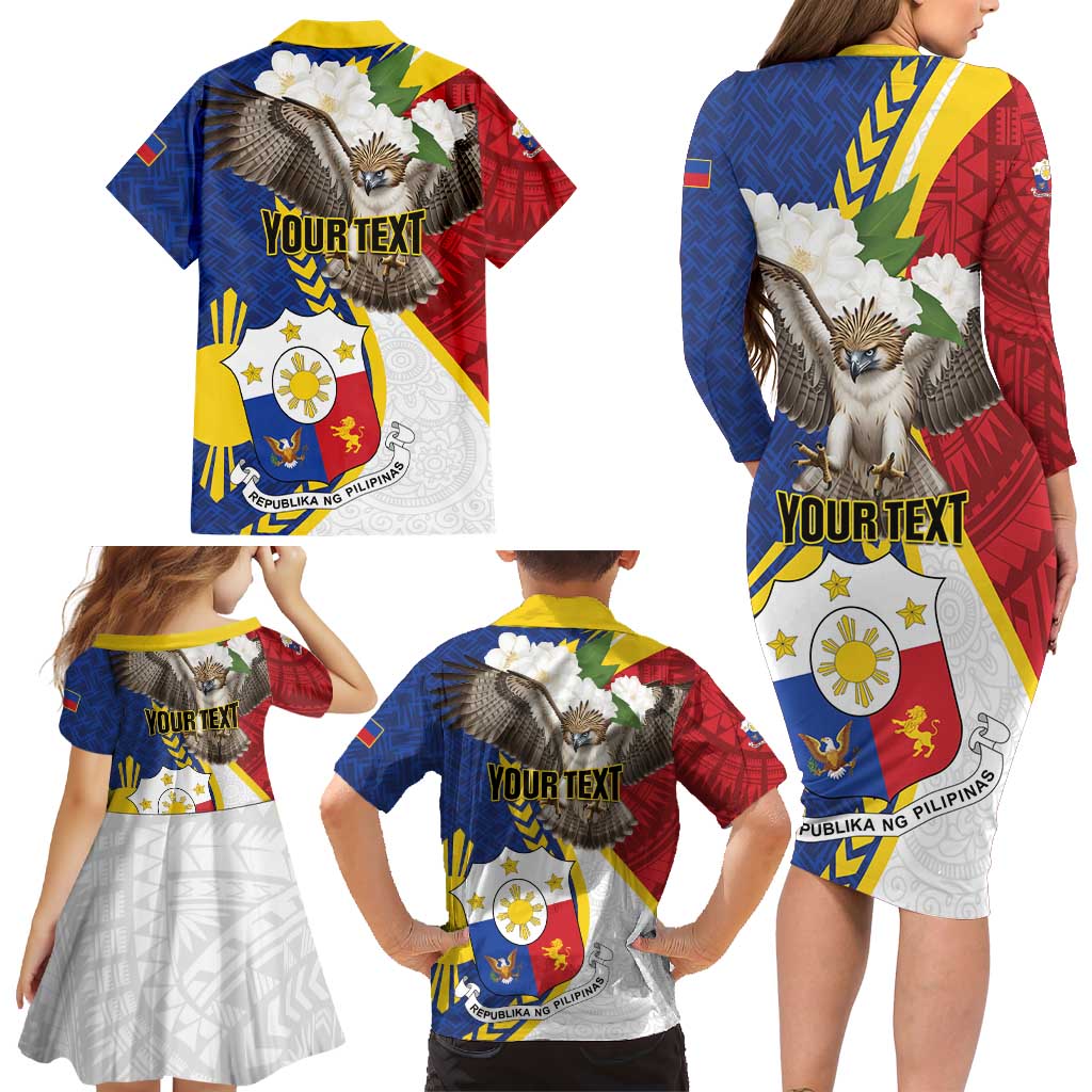 Personalized Philippines Family Matching Long Sleeve Bodycon Dress and Hawaiian Shirt Filipino Araw ng Kalayaan LT01 - Polynesian Pride