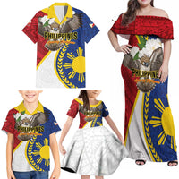 Personalized Philippines Family Matching Off Shoulder Maxi Dress and Hawaiian Shirt Filipino Araw ng Kalayaan LT01 - Polynesian Pride