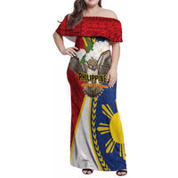 Personalized Philippines Family Matching Off Shoulder Maxi Dress and Hawaiian Shirt Filipino Araw ng Kalayaan LT01 Mom's Dress Multicolor - Polynesian Pride