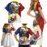 Personalized Philippines Family Matching Short Sleeve Bodycon Dress and Hawaiian Shirt Filipino Araw ng Kalayaan LT01 - Polynesian Pride