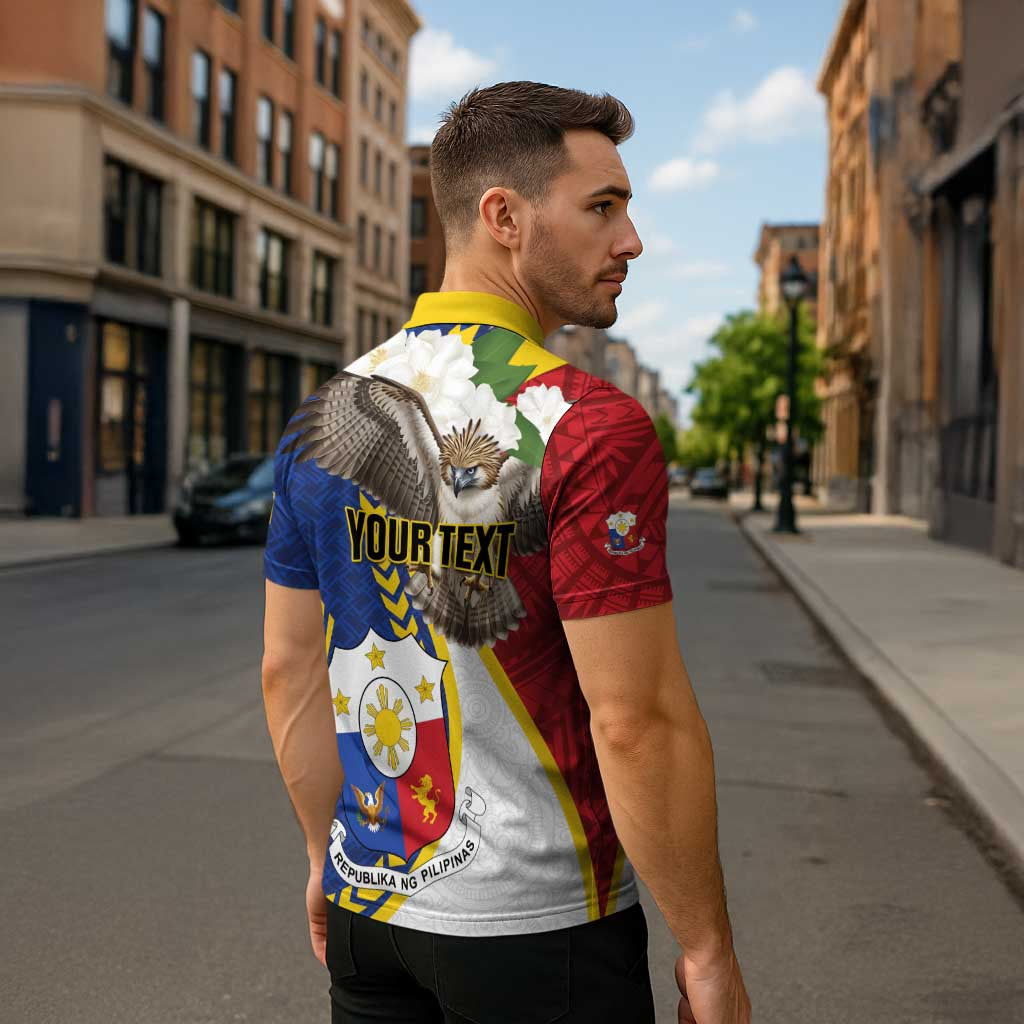Personalized Philippines Zipper Polo Shirt Filipino Araw ng Kalayaan