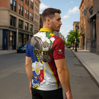 Personalized Philippines Zipper Polo Shirt Filipino Araw ng Kalayaan