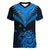 Personalised New Zealand Women V Neck T Shirt Aotearoa Blue Maori Kiwi Blue Fern LT01 Female Blue - Polynesian Pride