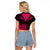 Personalised Aotearoa Raglan Cropped T Shirt Maori Kiwi Pink Fern LT01 - Polynesian Pride