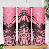 Aotearoa Skinny Tumbler Maori Kiwi Pink Fern