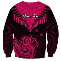 Personalised Aotearoa Sweatshirt Maori Kiwi Pink Fern LT01 - Polynesian Pride