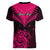 Personalised Aotearoa Women V Neck T Shirt Maori Kiwi Pink Fern LT01 - Polynesian Pride