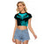 Personalised Aotearoa Raglan Cropped T Shirt Maori Kiwi Turquoise Fern LT01 Female Turquoise - Polynesian Pride