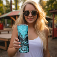 Aotearoa Skinny Tumbler Maori Kiwi Turquoise Fern