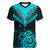 Personalised Aotearoa Women V Neck T Shirt Maori Kiwi Turquoise Fern LT01 Female Turquoise - Polynesian Pride