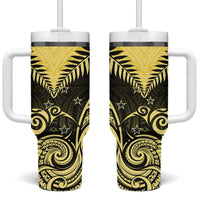 Aotearoa Tumbler With Handle Maori Kiwi Yellow Fern