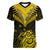 Personalised Aotearoa Women V Neck T Shirt Maori Kiwi Yellow Fern LT01 Female Yellow - Polynesian Pride