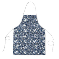 Hibiscus Bloom Island Tribal Waves Apron Blue Polynesian Pattern LT01 Blue - Polynesian Pride