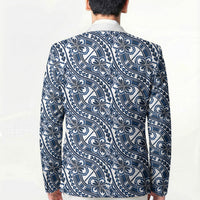 Hibiscus Bloom Island Tribal Waves Blazer Blue Polynesian Pattern LT01 - Polynesian Pride