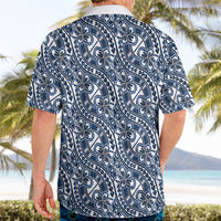 Hibiscus Bloom Island Tribal Waves Hawaiian Shirt Blue Polynesian Pattern LT01 - Polynesian Pride