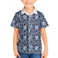 Hibiscus Bloom Island Tribal Waves Hawaiian Shirt Blue Polynesian Pattern LT01 - Polynesian Pride