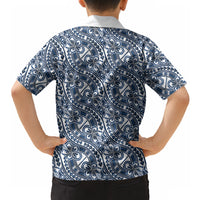 Hibiscus Bloom Island Tribal Waves Hawaiian Shirt Blue Polynesian Pattern LT01 - Polynesian Pride