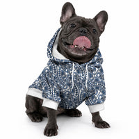 Hibiscus Bloom Island Tribal Waves Pet Hoodie Blue Polynesian Pattern LT01 - Polynesian Pride