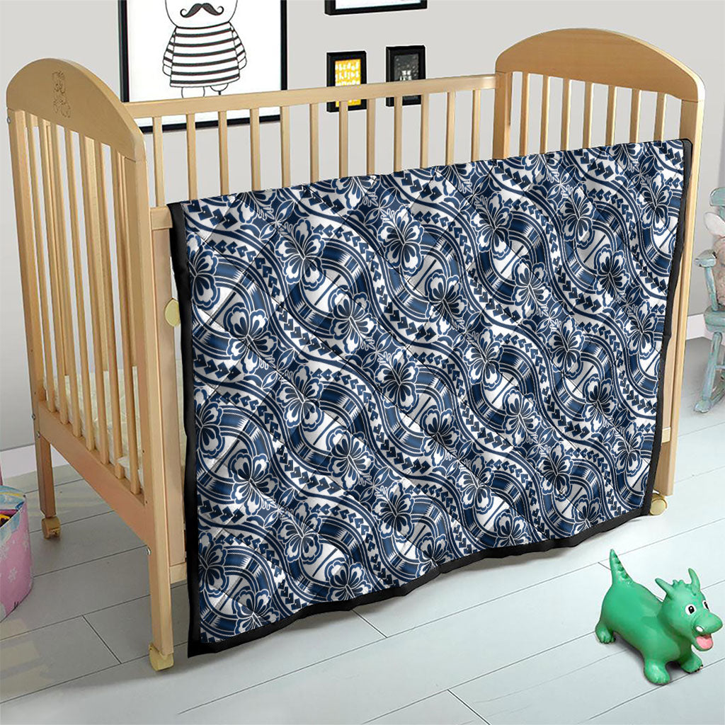 Hibiscus Bloom Island Tribal Waves Quilt Blue Polynesian Pattern LT01 - Polynesian Pride