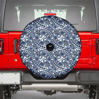 Hibiscus Bloom Island Tribal Waves Spare Tire Cover Blue Polynesian Pattern LT01 - Polynesian Pride