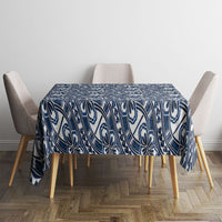Hibiscus Bloom Island Tribal Waves Tablecloth Blue Polynesian Pattern LT01 - Polynesian Pride