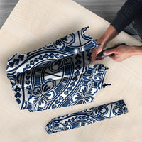 Hibiscus Bloom Island Tribal Waves Umbrella Blue Polynesian Pattern LT01 - Polynesian Pride